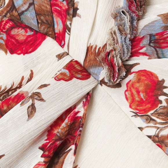 Kobi Halperin Carine Dress NWT XL Ivory Floral High-Low MSRP $598 - Picture 7 of 11